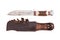 Very old bowie knife isolated