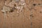 Very old damaged painted wall, abstract background