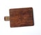 Very old empty wooden rectangular cutting board, top view