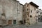 Very old house in Grado on a cloudy day in autumn