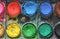 Very old used water color paint box