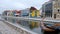 Very popular in the city of Aveiro - the gondola rides through the canals - CITY OF AVEIRO, PORTUGAL - OCTOBER 17, 2019