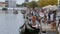Very popular in the city of Aveiro - the gondola rides through the canals - CITY OF AVEIRO, PORTUGAL - OCTOBER 17, 2019