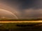 Very rare moonbow during the night above Staffin bay