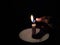 Very Simple Conceptual Photo, Man`s Right Hand Firing White Flaming Candle at black background for your element design