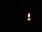 Very Simple Conceptual Photo, White Flaming Candle at black background for your element design