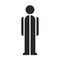 Very simple silhouette of a standing man. Element for signs, pictograms or infographic. Vector Illustration