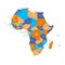 Very simplified infographical political map of Africa. Simple geometric vector illustration