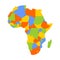 Very simplified infographical political map of Africa. Simple geometric vector illustration