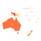 Very simplified infographical political map of Australia and Oceania. Simple geometric vector illustration