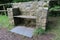 The very solid looking block and timber millennium seat in the village of East Quantoxhead in Somerset, England