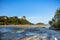 Very strong low tide on a tropical island