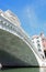 very suggestive view of the Rialto Bridge photographed from belo