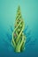 A very tall green plant with lots of flowers. Generative AI image.