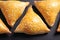 Very tasty samosa on a black background, top view