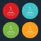 Very Useful Sailboat Line Icon On Four Color Round Options