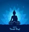 Vesak day, Buddha in Lotus silhouette, holiday