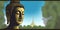Vesak Day Creative Concept for Card Banner. Celebration Vesak Day background with Buddha silhouette