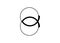 Vesica Piscis, ichthys or ichthus Christian fish symbol, two intersecting arcs. The eye of Phi mystic heaven and earth, vector