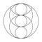 Vesica piscis. Scared Geometry Vector Design Elements. This is religion, philosophy, and spirituality symbols.