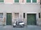 Vespa against the background of an old building in Chioggia