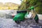 Vespa motorcycle parked in Cefalu in Sicily, Italy