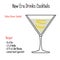 Vesper alcoholic cocktail vector illustration recipe isolated