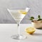 Vesper cocktail with a clean and minimalist aesthetic