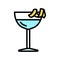 vesper cocktail glass drink color icon vector illustration