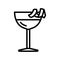 vesper cocktail glass drink line icon vector illustration