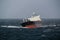 Vessel at anchor in storm weather