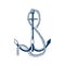 Vessel anchor vector illustration. Armature, sailboat mooring instrument. Heavy raft accessory, holding boat in place