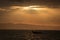 A Vessel at Sunrise at pangandaran beach indonesia