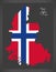 Vest - Agder map of Norway with Norwegian national flag