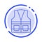 Vest, Jacket, Labour, Construction, Repair Blue Dotted Line Line Icon