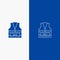 Vest, Jacket, Labour, Construction, Repair Line and Glyph Solid icon Blue banner Line and Glyph Solid icon Blue banner