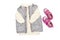 Vest,warm jumper,sweater,pink sneakers. Set of baby children's clothes,clothing for spring,autumn,winter on white