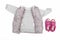 Vest,warm jumper,sweater,pink sneakers.Set of baby children\\\'s clothes,clothing for spring,autumn,winter on white background.