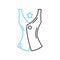 vest womens coat line icon, outline symbol, vector illustration, concept sign