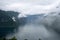 Vestland. Beautiful scenery of Geiranger Fjord from the Ljoen viewpoint