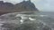 Vestrahorn Mountain and Black Sand Beach. Iceland. Aerial View