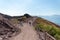 Vesuvio National Park. Naples, Campania, Italy - jule 12 2019: crater of volcano Vesuvius