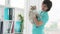 Vet Doctor Holds Cute White Red Doll Breed Cat