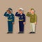 Veteran army soldier uniform character set. Symbol for Veteran Day illustration vector