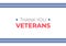 Veteran day holiday banner template. Vector flat illustration. Black and red color text with horizontal border blue stripes on