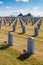 Veteran`s graves at Abraham Lincoln National Cemetery