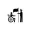 Veteran, wheelchair, handicap icon. Can be used for web, logo, mobile app, UI, UX