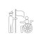 Veteran, wheelchair, handicap outline icon. Can be used for web, logo, mobile app, UI, UX