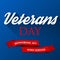 Veterans Day background. USA patriotic template for National celebrations. Vector illustration with text and ribbon