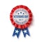 Veterans Day badge. Realistic, patriotic award ribbon.